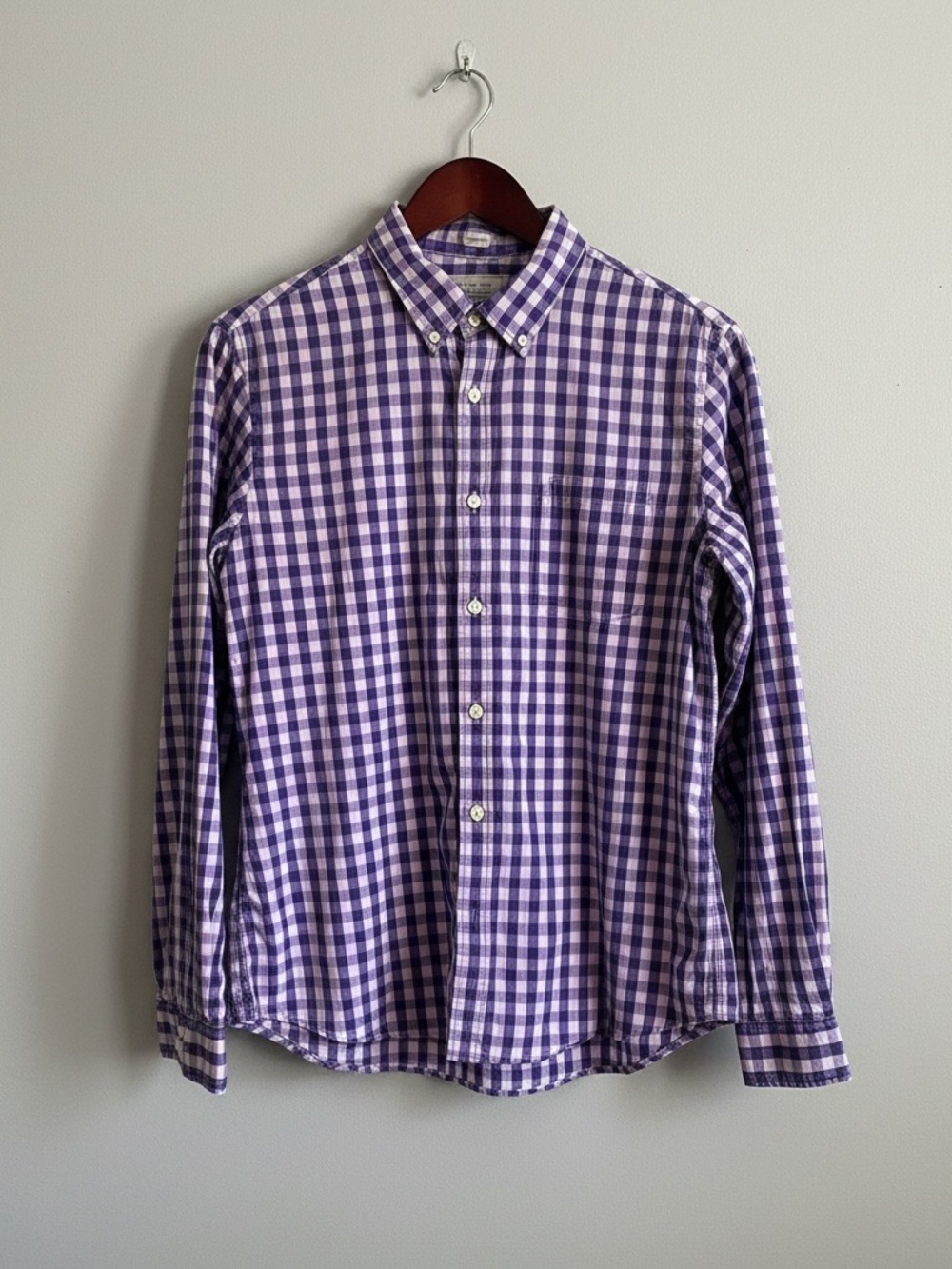 J. Crew Purple Gingham Button-Down Shirt